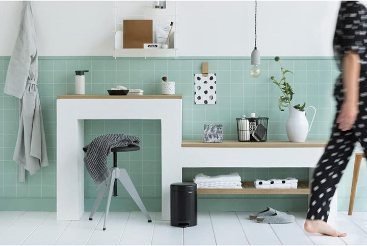 Brabantia 113321 Treteimer mit Inneneimer aus Kunststoff, stahl, MattSchwarz, 3Liter 3 Liter Matt Bl