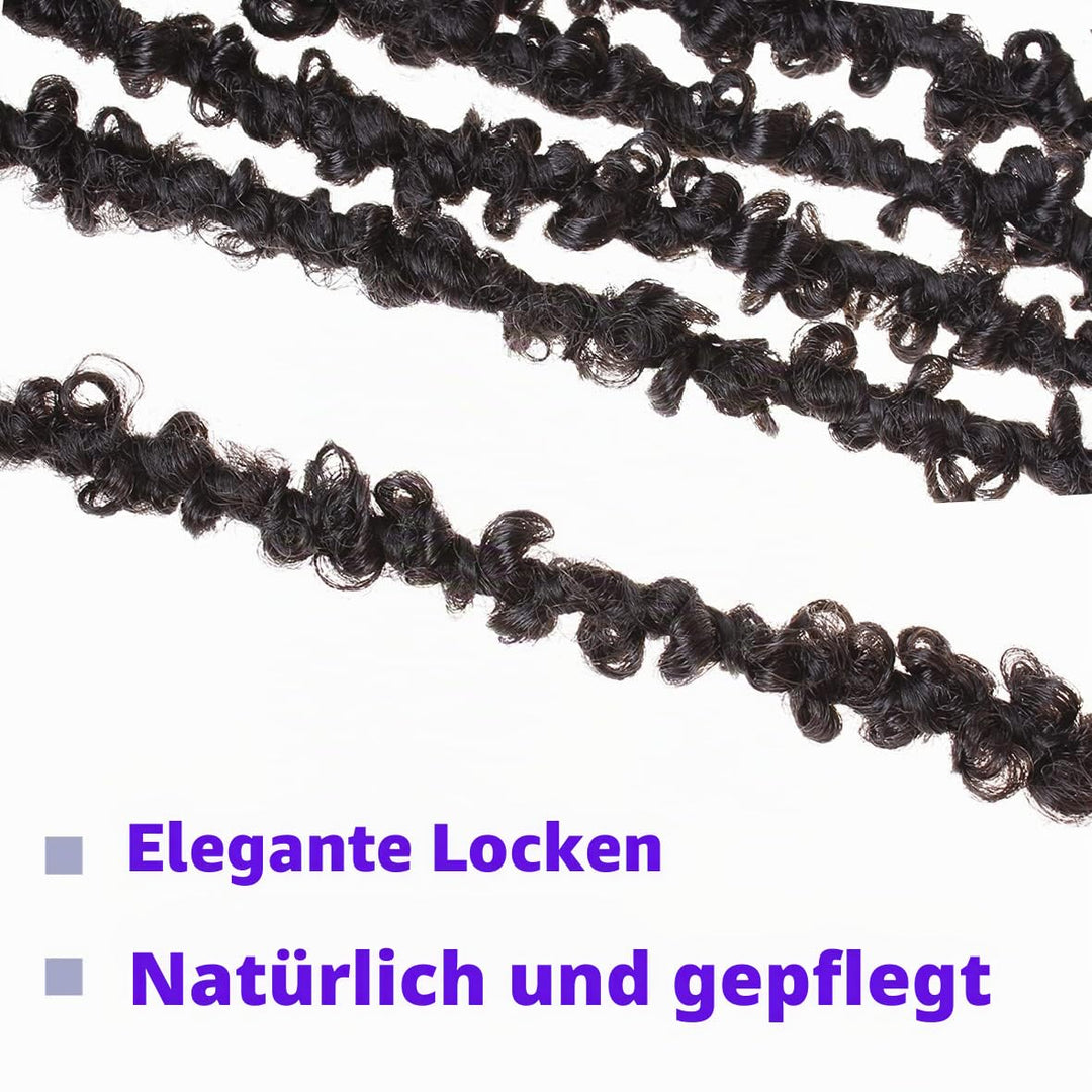Leeven 12 Zoll Butterfly Faux Hair 6 Packs Pre Looped Distressed Locs Crochet Braids Hair Extensions