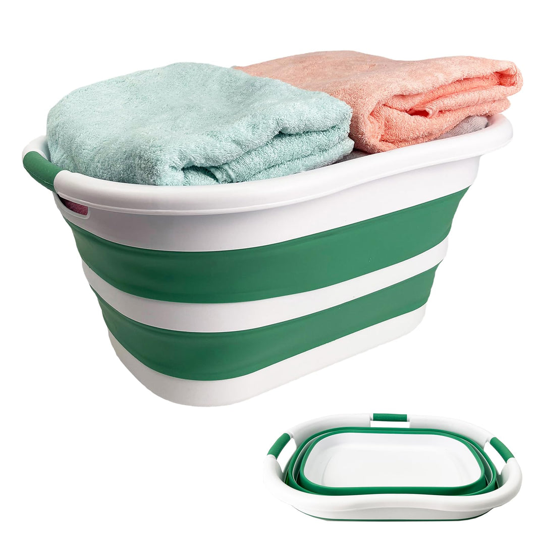 SAMMART 40L zusammenklappbarer Wäschekorb aus Kunststoff – faltbarer Pop-Up-Aufbewahrungsbehälter/Or
