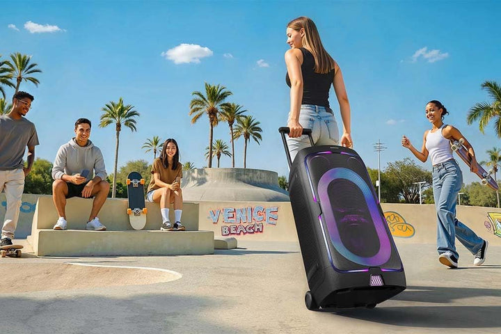 Samsung Sound Tower MX-ST50F/ZG Bluetooth Lautsprecher, Grosse Partybox &amp; Musikbox mit Akku, 18 h Ak