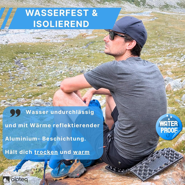 RastPlatz Sitzkissen faltbar – Outdoor-Thermomatte für Garten, Camping & Freizeit, wasserdicht, isol
