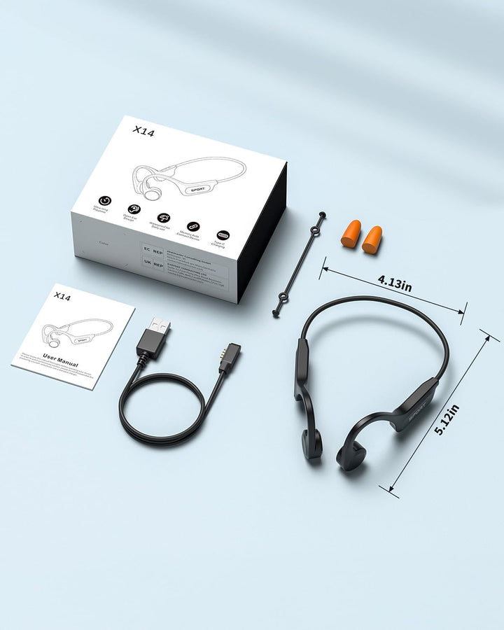 Knochenschall Kopfhörer, Offene Kopfhörer Bluetooth 6.0 Bone Conduction Open Ear Drahtloses Sport He