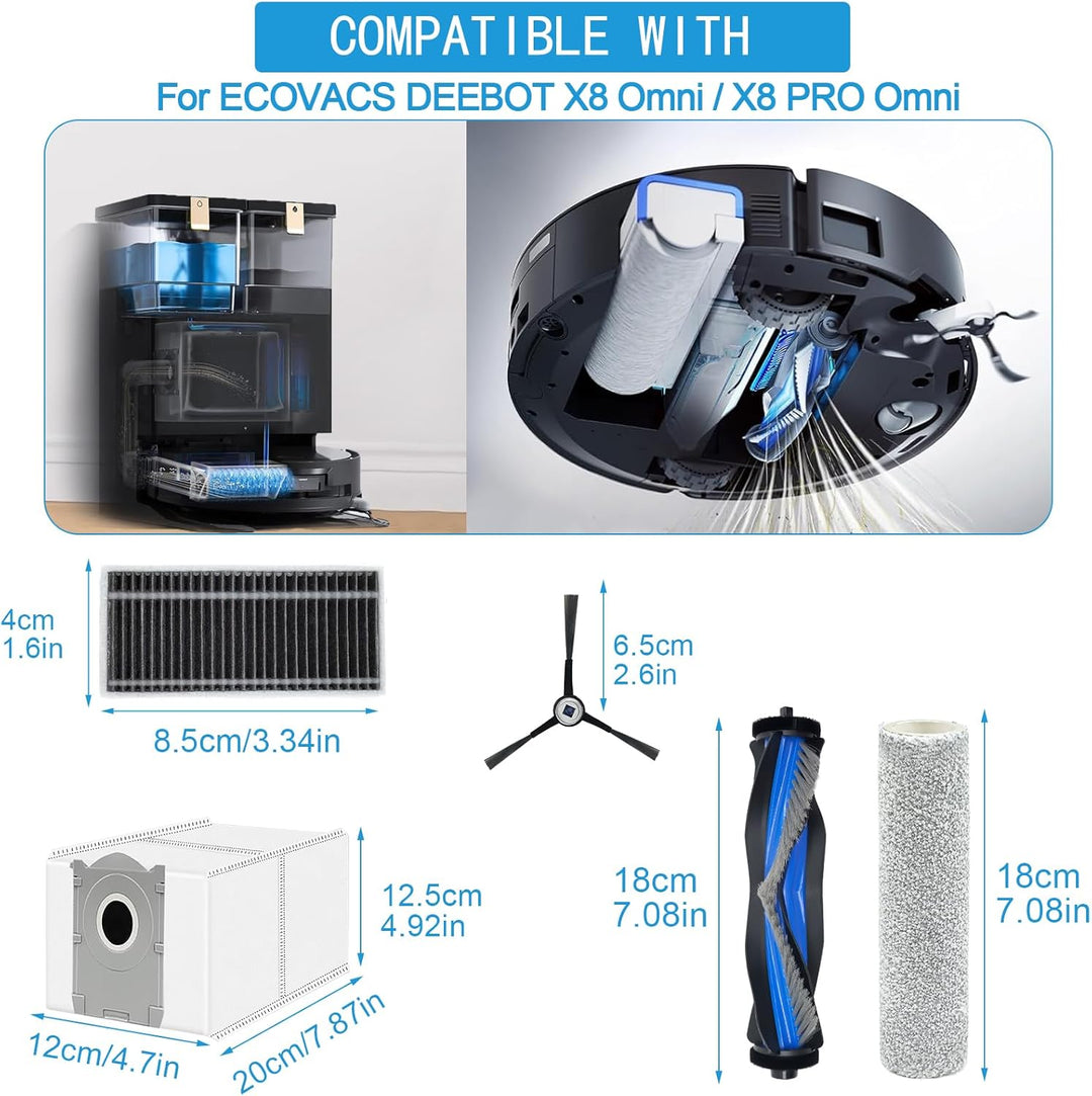 Ersatzteil für ECOVACS DEEBOT X8 Omni, X8 PRO Omni, T80 Omni Staubsauger Roboter Zubehör, 1 Hauptbür