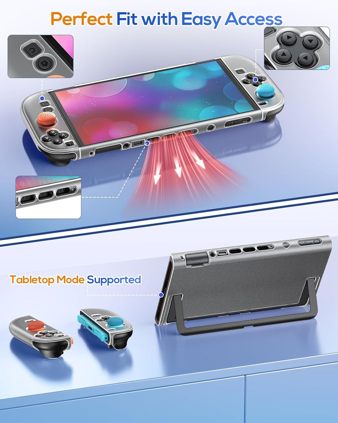 FYOUNG Dockable Hülle für Nintendo Switch 2, Abnehmbares Hartschalenhülle für Joy Con 2, Kratzfest &
