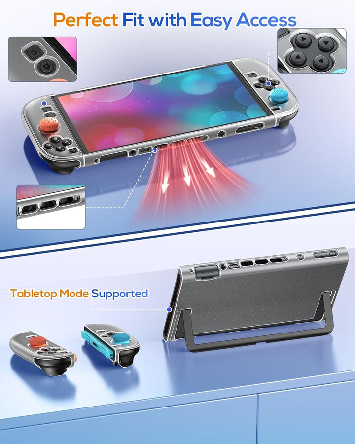 FYOUNG Dockable Hülle für Nintendo Switch 2, Abnehmbares Hartschalenhülle für Joy Con 2, Kratzfest &