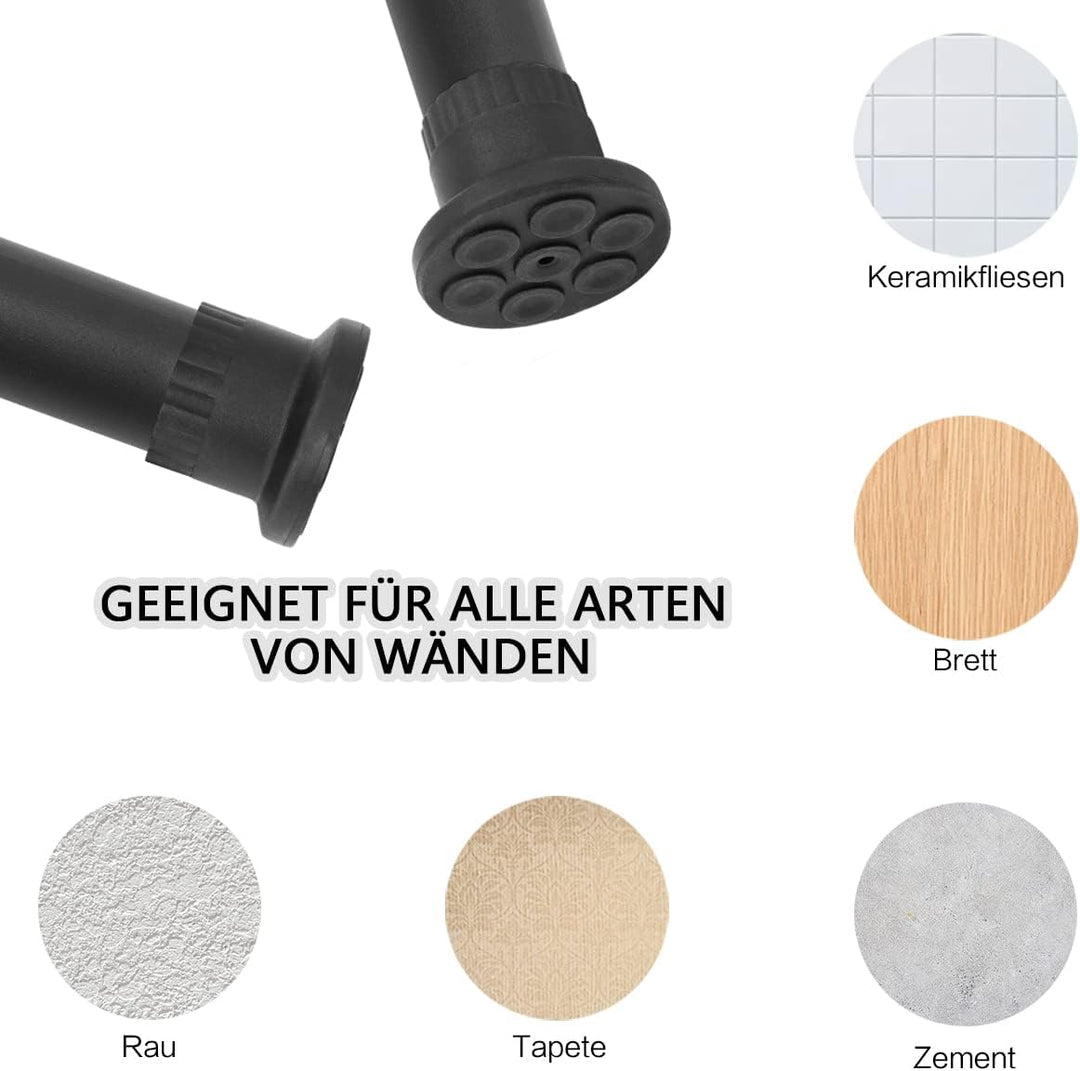 Vailge Teleskopstange Gardinenstange Vorhangstange ohne Bohren, Verstellbare Teleskopstange Klemmsta