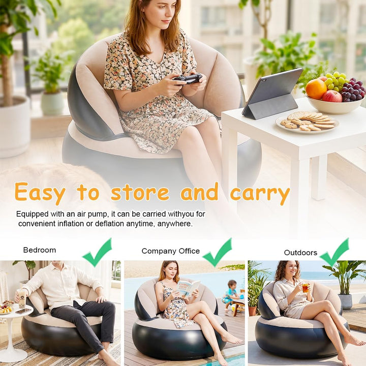 Aufblasbares Sofa, Wasserdichtes Luftsofa Aufblasbares, Aufblasbarer Sessel, Sessel, Sofa und Couch