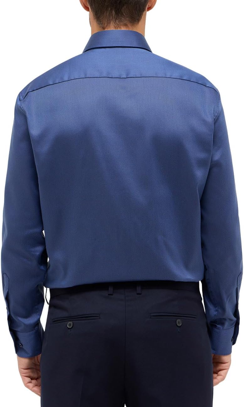 ETERNA Male Cover Shirt unifarben Comfort FIT 47 Blau(07), 47 Blau(07)