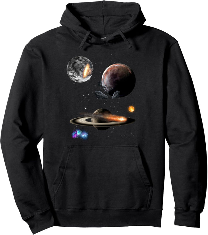 Weltraum Motiv Universum Sterne Sonnensystem Planeten Sonne Pullover Hoodie