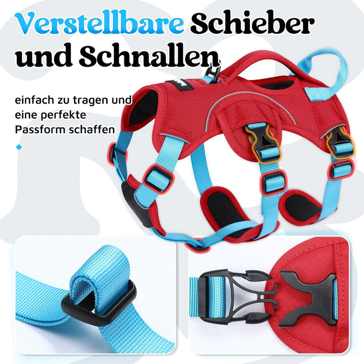 rabbitgoo Hundegeschirr Mittelgrosse Hunde，Sicherheitsgeschirr Hund | Sicherer Hebegriff, einfache K