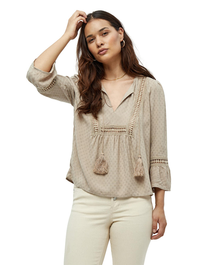 Desires Damen Bluse mit 3/4-Ärmeln S 0021 Cobblestone, S 0021 Cobblestone