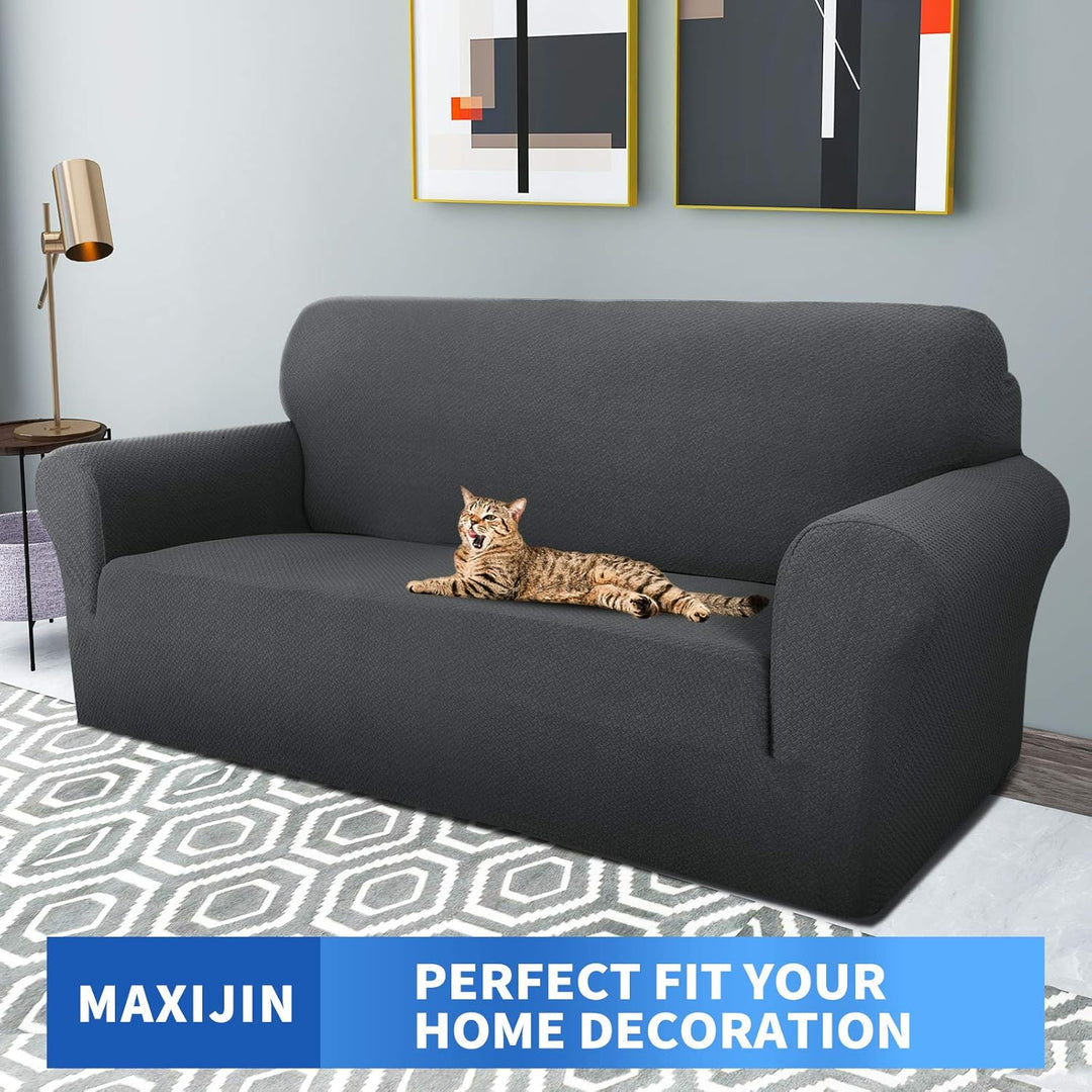 MAXIJIN Creative Jacquard Couchbezüge für 2-Sitzer, Super Stretch rutschfeste Liebessitz Sofabezug f