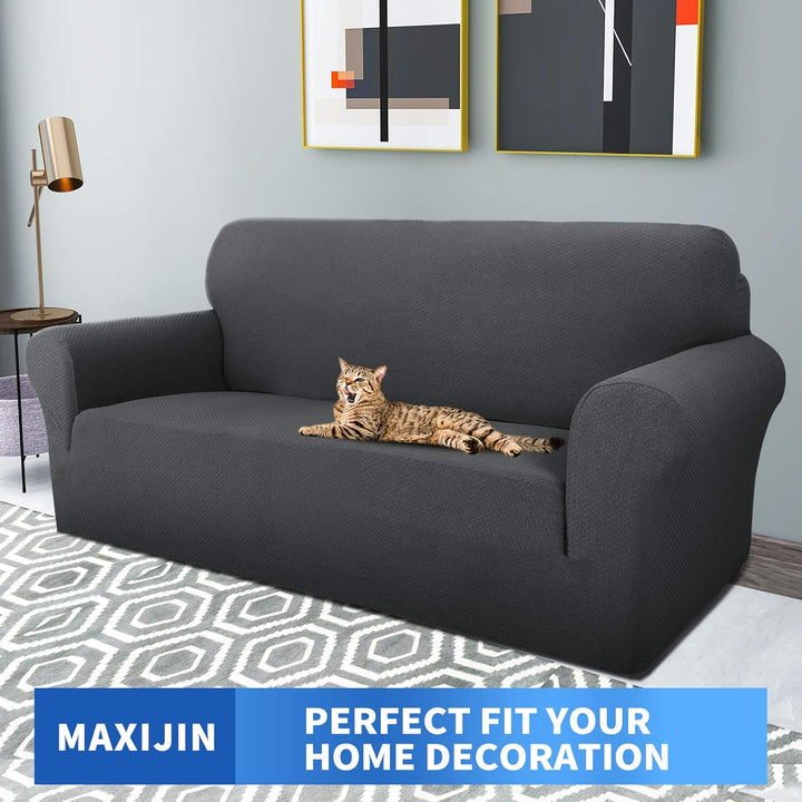 MAXIJIN Creative Jacquard Couchbezüge für 2-Sitzer, Super Stretch rutschfeste Liebessitz Sofabezug f