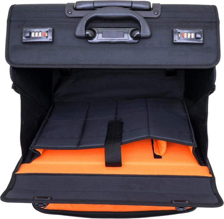 DAVIDTS pilot case + trolley "The Davidt's Chase" black