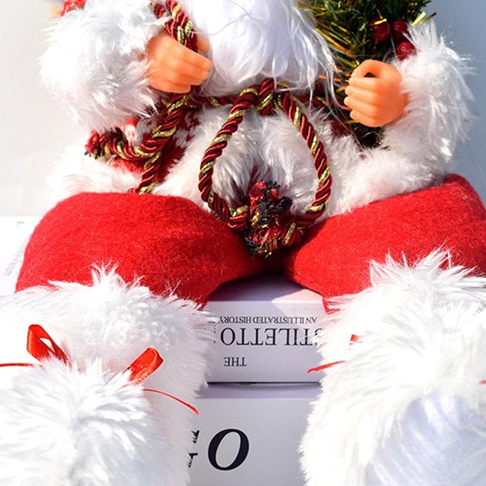 HUSHUI Weihnachtssitzende Figur Stehender Weihnachtsmann,Weihnachtsvitrine Dekoration Sitzender Weih