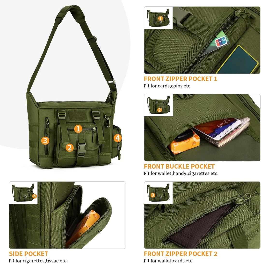 Huntvp Taktisch Schultertasche Militär Crossbody Bag Sling Tasche Wasserabweisend Umhängetasche Mess
