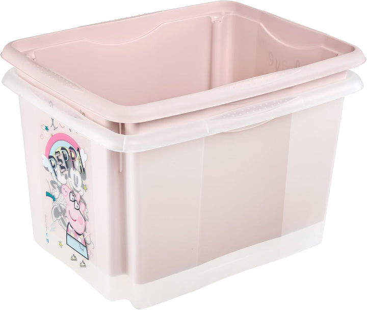 keeeper karolina 3x Peppa Pig Aufbewahrungsbox mit Deckel, Dreh- und stapelbar, Für Kinder, 30 l, Tr