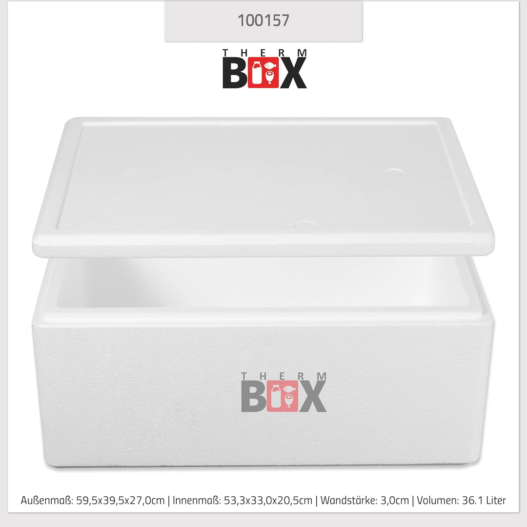 THERM BOX Styroporbox XL Verschiedene Grössen Volumen 24 bis 45L Isolierbox Thermobox Kühlbox Warmha