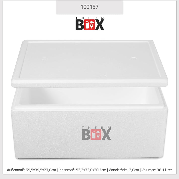 THERM BOX Styroporbox XL Verschiedene Grössen Volumen 24 bis 45L Isolierbox Thermobox Kühlbox Warmha