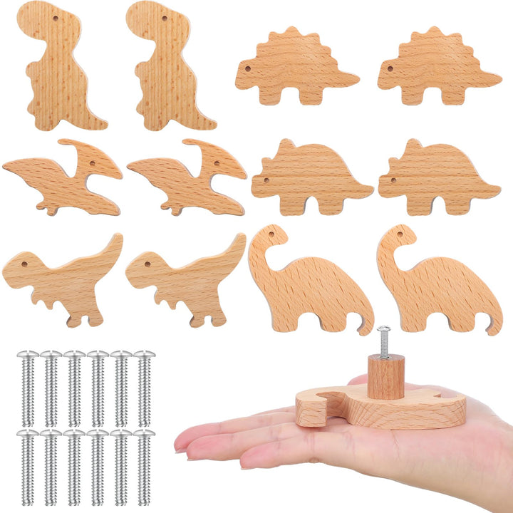 Qunclay Schrankknäufe aus Holz, dekorative Holzknöpfe mit Schrauben, Kommode, Ziehen, Holz, Meeresti
