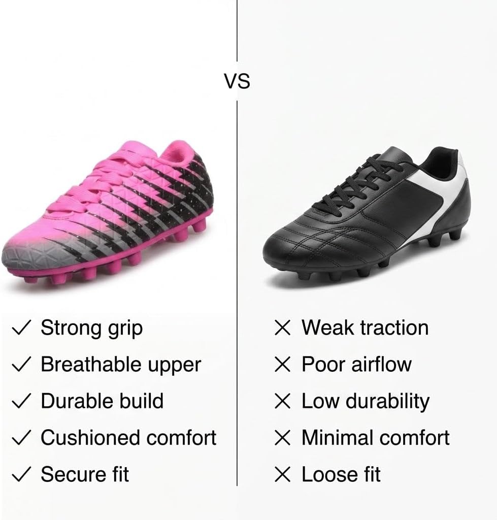 Vizari Bolt Fg pink Grösse 4 Fussballschuh, Rosa/Schwarz/Silber, 35 EU