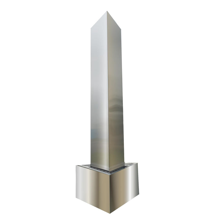 Köhko® Dreieckige Säule H150cm mit integrierte LED-Beleuchtung auf Dreieckige Edelstahl Becken Matte