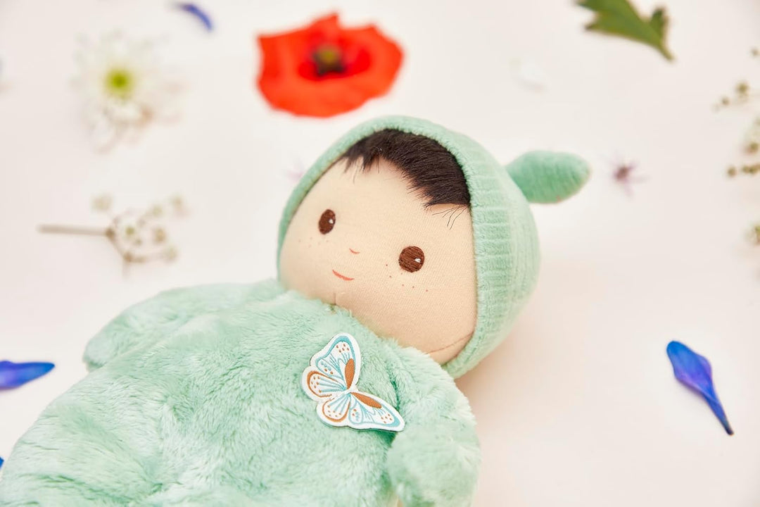 KALOO – Sehr weiche und Flauschige Babypuppe – Weicher und Zarter Körper – Stoffpuppe – Grüne Farbe