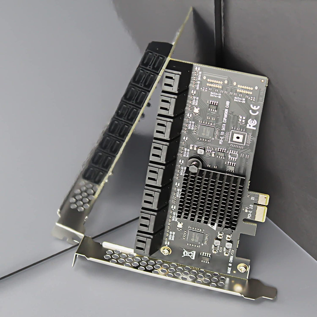 glotrends PCIe SATA Adapterkarte mit 16 Port SATA III 6Gbps (inklusive SATA Kabel und 15PIN SATA Spl