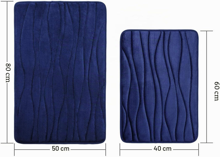 Homaxy Badematten Set 2 teilig Memory Foam Saugfähige Badteppich Set rutschfeste Waschbar Badvorlege