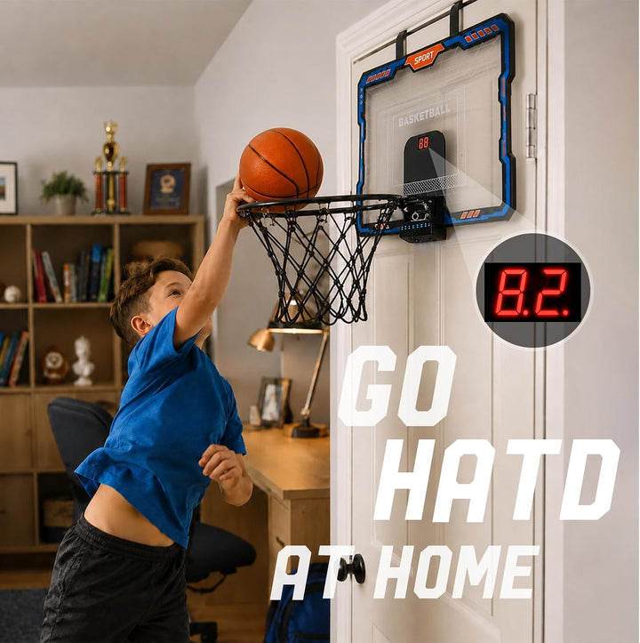 YESHIN Indoor Basketballkorb Kinder mit 7 Farb-LED Licht & Fernbedienung, Mini Basketball Set für Tü