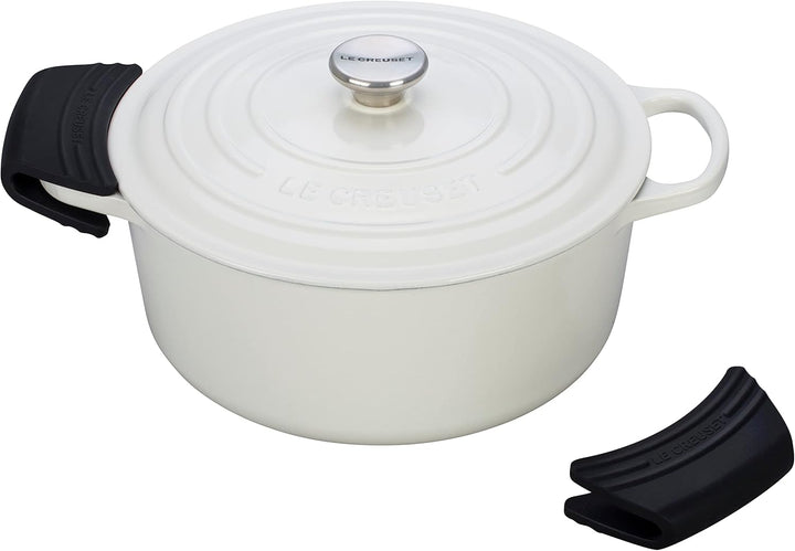 Le Creuset 2er-Set Griffschutz aus Silikon, Anpassungsfähig, Hitzebeständig bis 250°C, Schwarz glänz