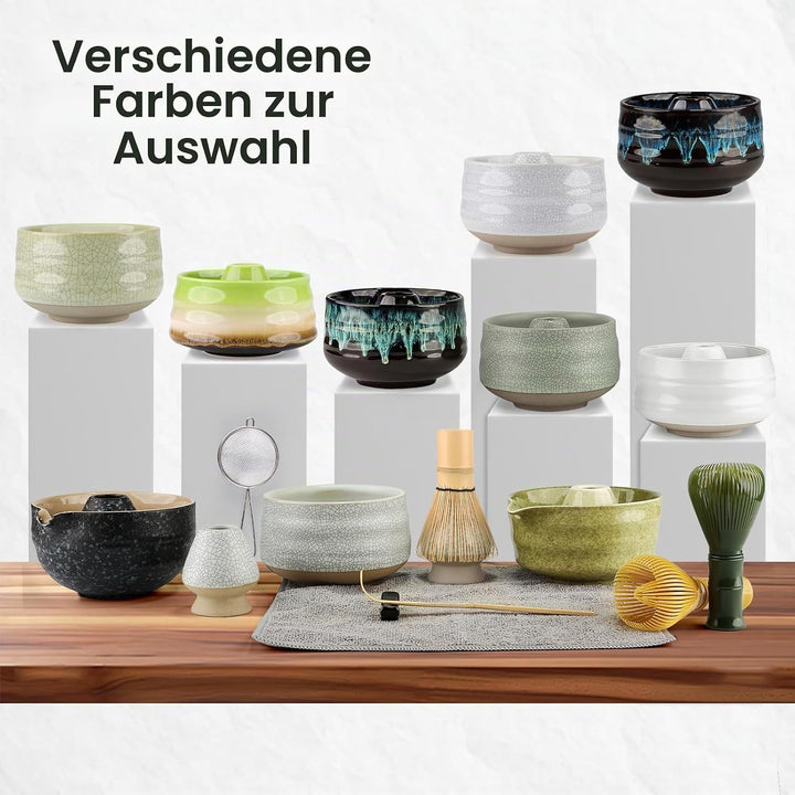 7PCS Matcha Kit Japanische Zeremonie, Bambuslöffel, Bambusschaufel, Peitschenhalter, Matcha-Set für