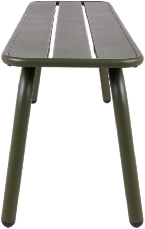MaximaVida Gartenbank Max aus Metall 120 cm olivgrün - ohne Rückenlehne 120 x 35 x 45 cm Olivgrün, 1