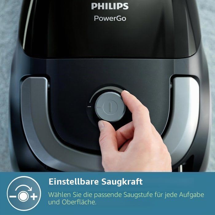 Philips PowerGo FC8241/09 Mit Beutel, Kabelspule,Herausnehmbarer Filter,Ein- Aus-Schalter, Vacuum Cl