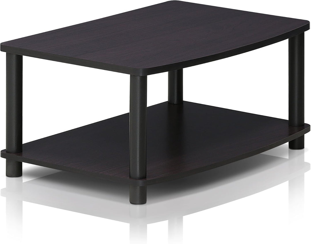 Furinno kleiner TV-Schrank mit 2 Ablageflächen, Dunkle Walnuss, 40.13 x 60.45 x 27.94 cm, Dunkle Wal