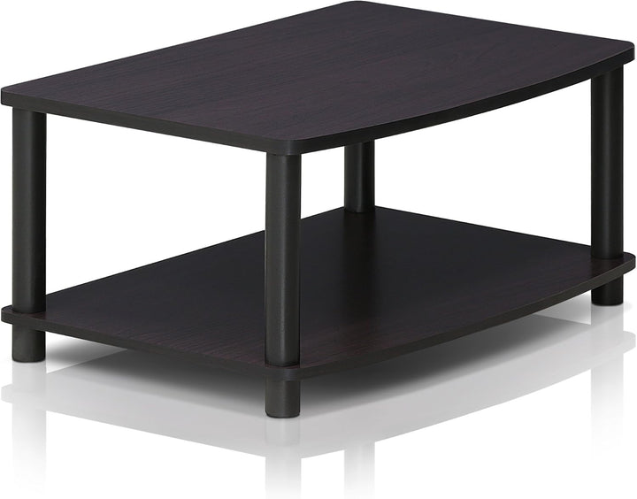 Furinno kleiner TV-Schrank mit 2 Ablageflächen, Dunkle Walnuss, 40.13 x 60.45 x 27.94 cm, Dunkle Wal