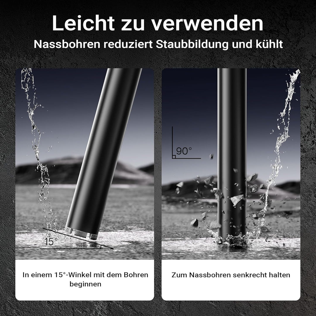 Wiltec Diamantbohrkrone Typ 2 (Mesh) Ø 67 mm, Bohrkrone 450 mm, 1¼ UNC Nassbohrkrone, Diamantbohrer