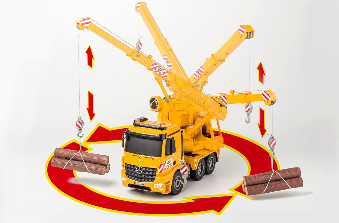 Carson 500907666 1:20 MB Arocs Kranwagen 100% RTR - Ferngesteuertes Fahrzeug, Lastwagen mit Funktion