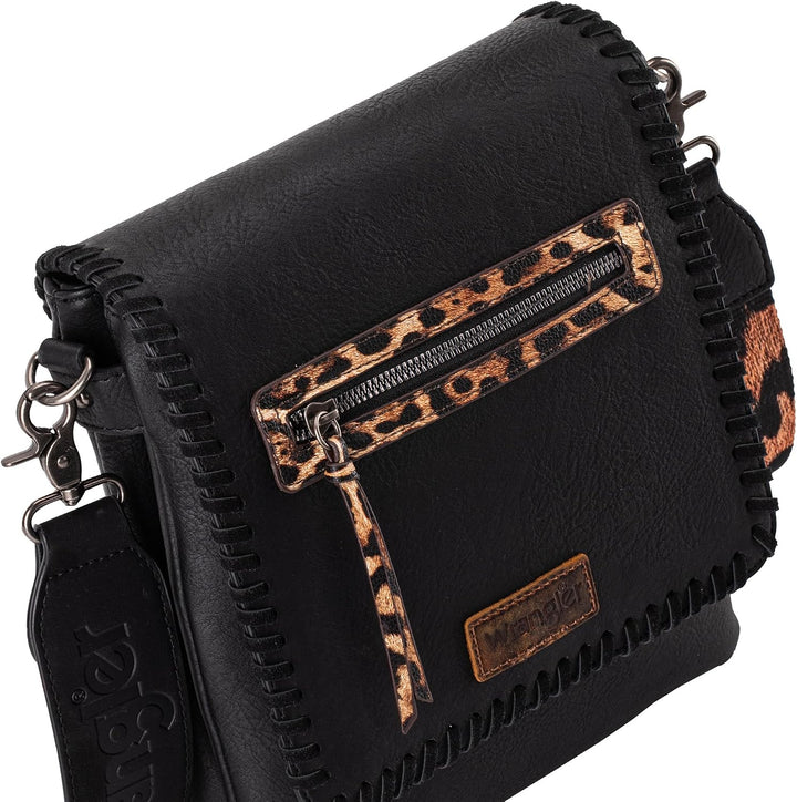 Wrangler Crossbody Taschen für Frauen Western Woven Satchel Geldbörse mit Gitarrengurt Musterreiches