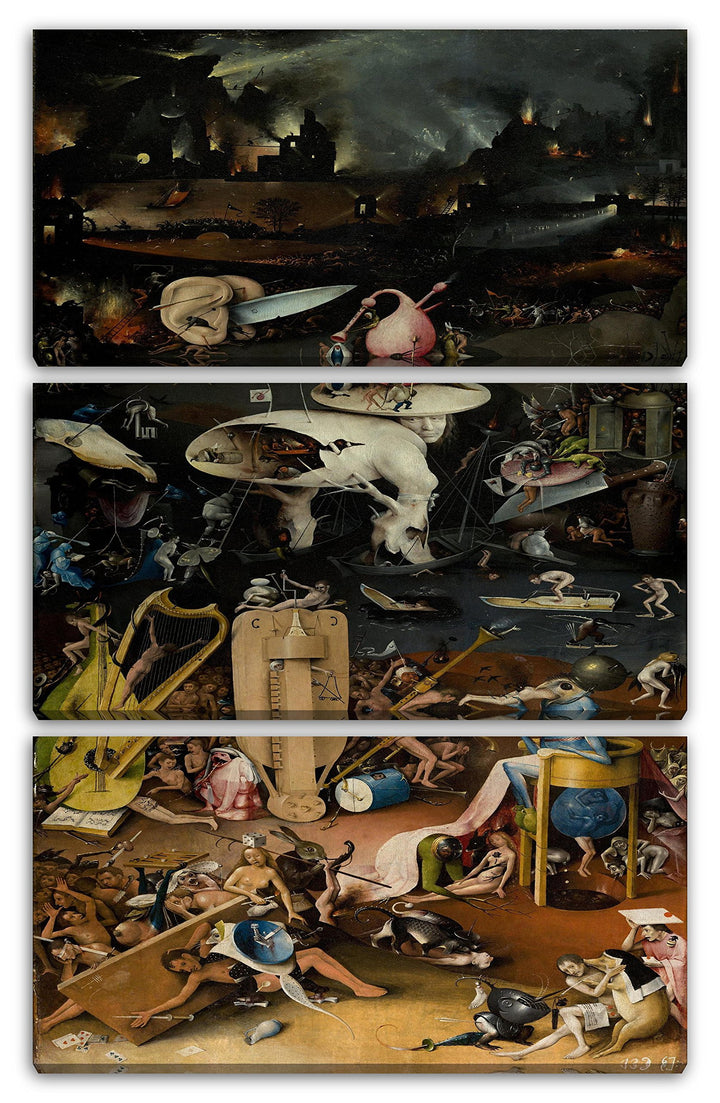 Printed Paintings Leinwand 3-teilig(80x120cm): Hieronymus Bosch - Der Garten der Lüste (1490/1510 80