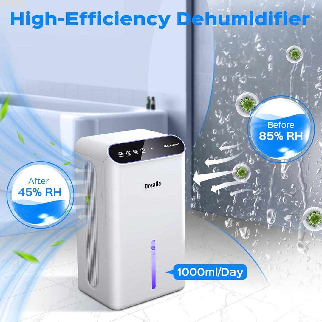 Luftentfeuchter Elektrisch Luft Entfeuchter - Raumentfeuchter mit 30dB Schlafmodus 2.5L Tank Automat