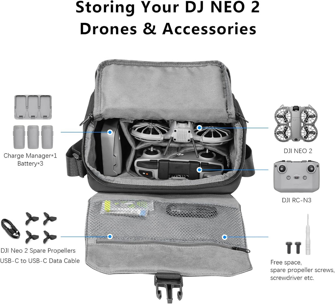 FPVtosky Schultertasche für DJI Mini 5 Pro/4/3/ Mini4K/Flip/NEO 2 Serie, Reisetasche und Case für Ma