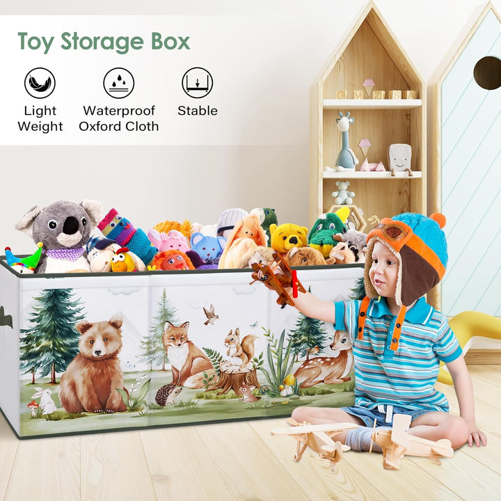 Extra Gross Aufbewahrungsbox mit Deckel Kinder, Zusammenklappbare Oxford-Spielzeugkiste mit Griff fü