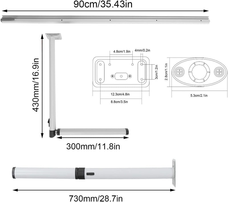 Wohnmobil-Tischbeine, KIMISS 730 Mm/28,7 Zoll Wohnmobil-Klapptischbein, Abnehmbare Tischhalterung, A