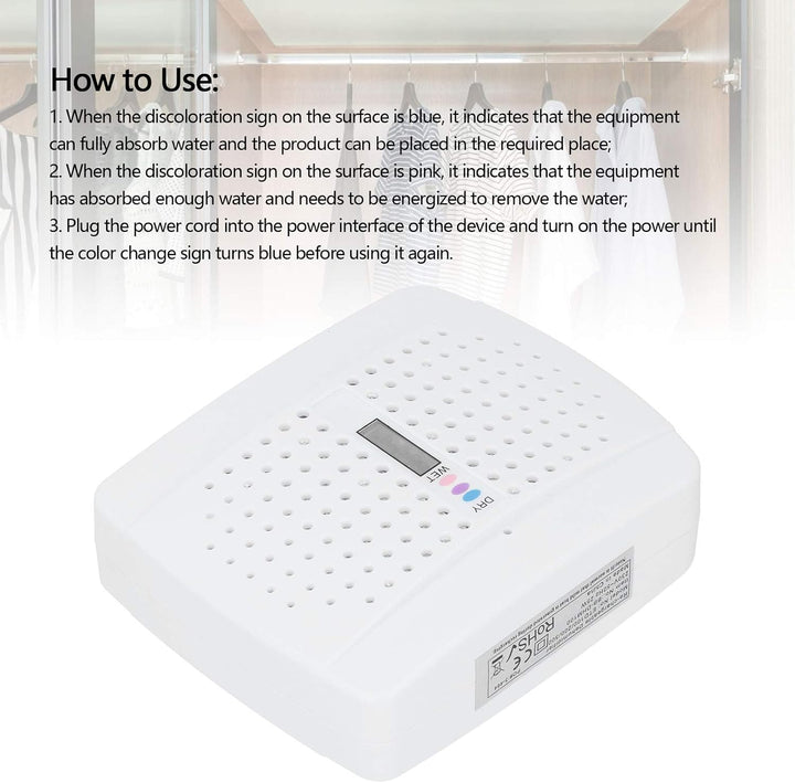 Mini-Luftentfeuchter, wiederverwendbar, Stumm, Feuchtigkeitsabsorber, automatischer Schutz, elektris