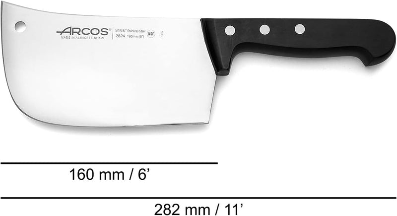 Arcos 282404 Serie Universal - Hackmesser - Klinge Nitrum Edelstahl 160 mm - HandGriff Polyoxymethyl