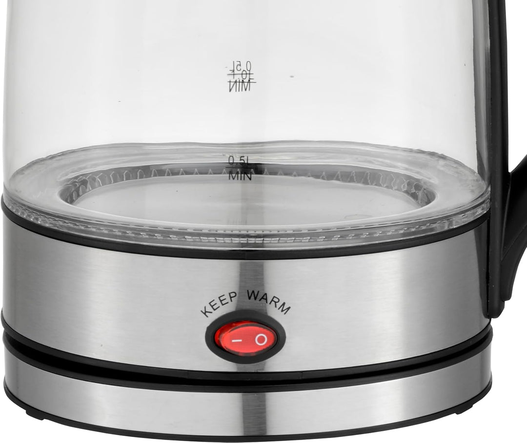 Siberg Teekocher Set 3-in-1 – Türkische Teemaschine mit 1,8L Wasserkocher, 800ml Glaskanne, 2200W Le