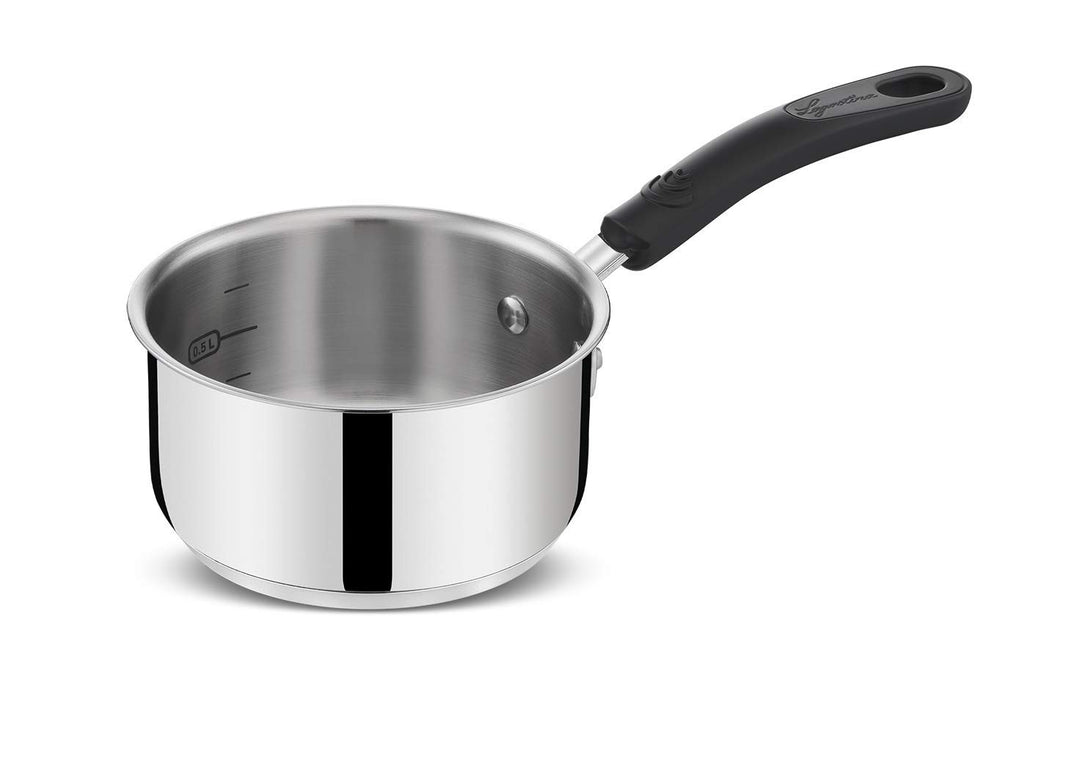 Lagostina Praktische Stielkasserolle mit langem Griff für Induktion, grau, 14 cm, Stahl 18/10