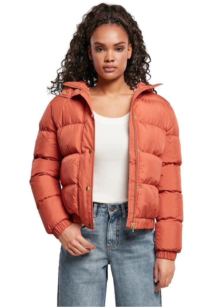 Urban Classics Damen Ladies Hooded Puffer Jacket Jacke XS redearth, XS redearth