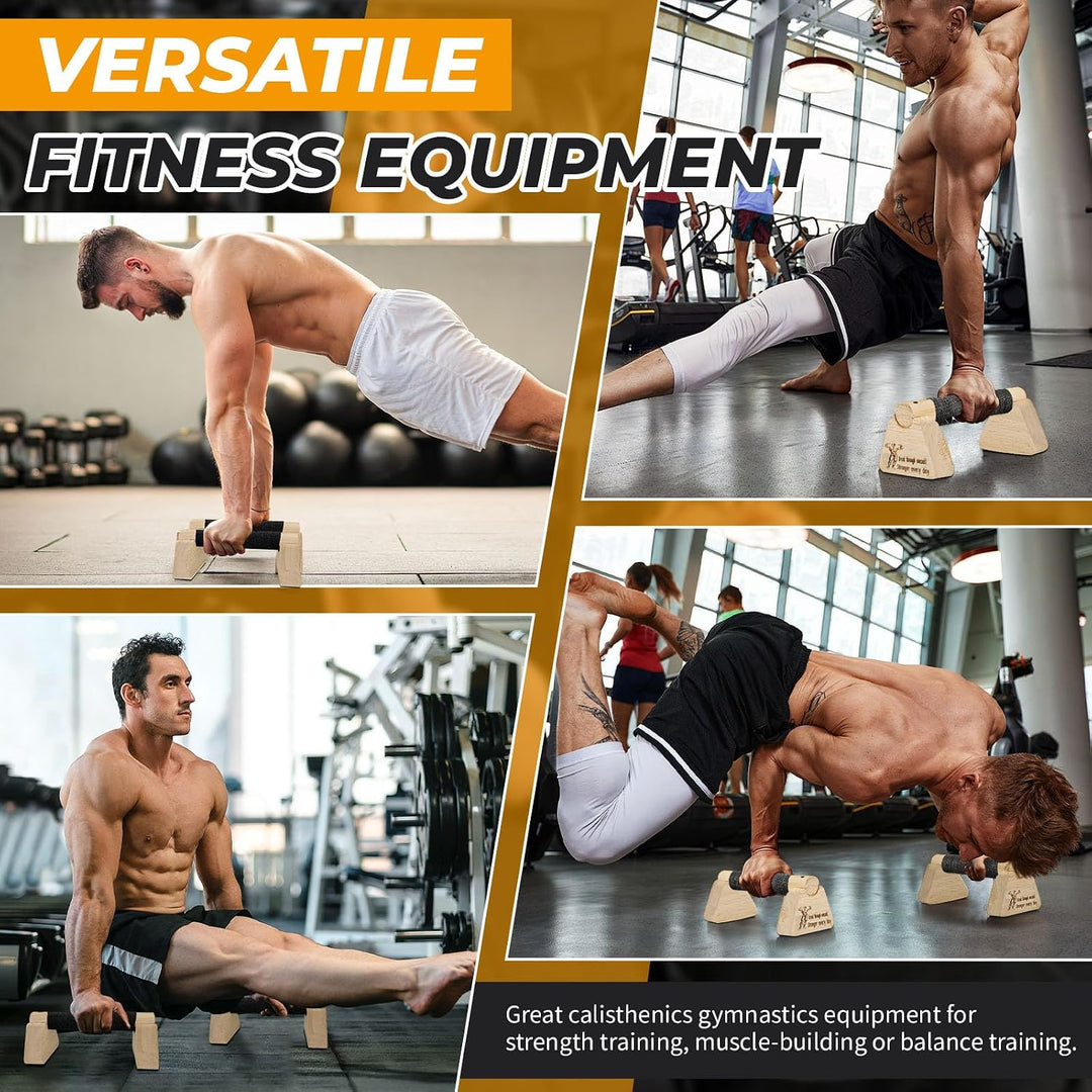 Parallettes Push Up Bars Holz, Push Up Bars für Handstand Training, Mini Griff Pumpen für Männer Bro